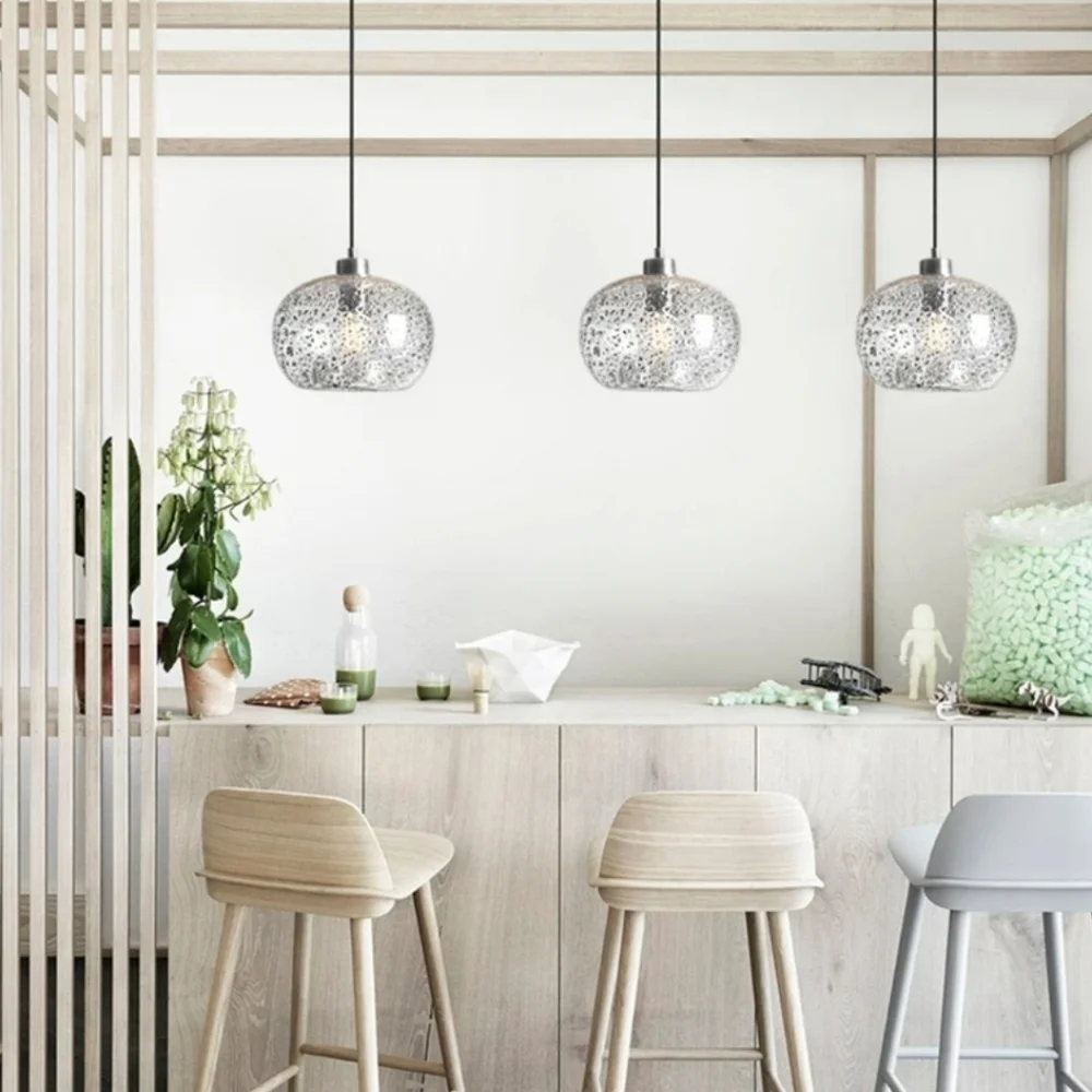 NWT CASAMOTION 8" Handblown Seed Glass Pendant Light - Picture 2 of 8